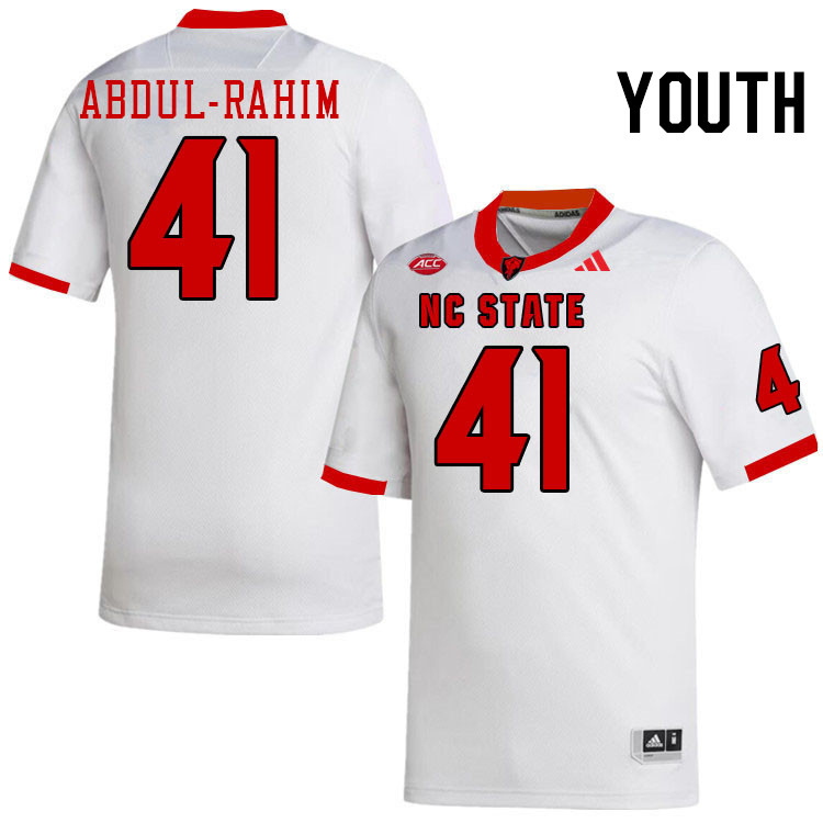 Youth #41 Keyaan Abdul-Rahim NC State Wolfpack College Football Jerseys Stitched-White